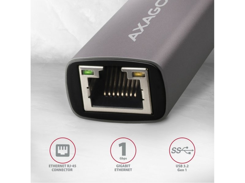 Adaptor / Placa de retea AXAGON USB 3.2 Gen 1 USB-A - Gigabit Ethernet Gri - imagine 3