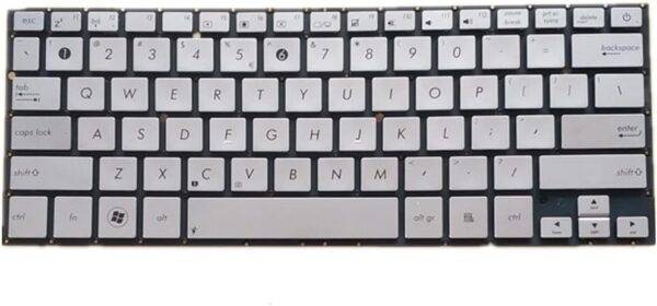 Tastatura laptop ASUS ZENBOOK UX31 UX31A UX32VD argintie cu buton de pornire