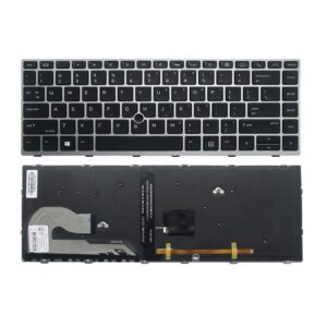 Tastatura laptop HP Elitebook 745 840 846 G5 G6 pointer silver iluminata