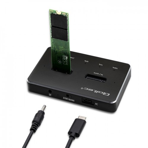 Rack HDD Qoltec M.2 SSD drive docking station NVMe SATA USB-C DUAL 2 x 2TB - imagine 4