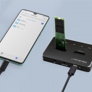 Rack HDD Qoltec M.2 SSD drive docking station NVMe SATA USB-C DUAL 2 x 2TB - imagine 3