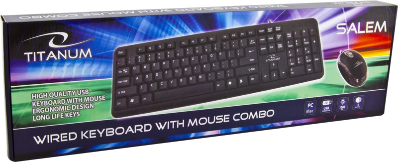 KIT Tastatura Titanum Salem MOUSE + KEYBOARD USB TK10 - imagine 2