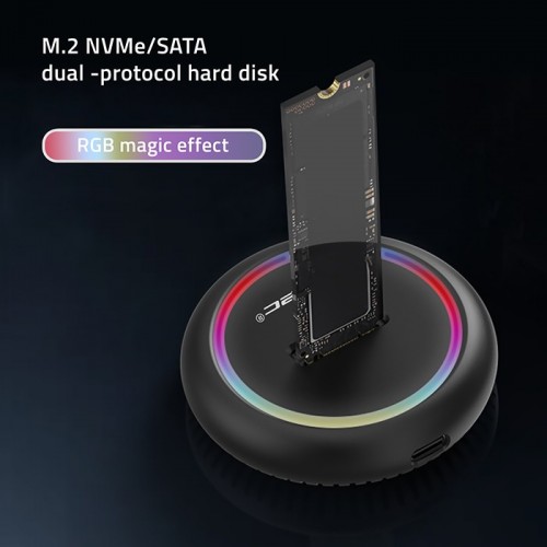 Qoltec M.2 SSD docking station SSD M.2 SATA NVMe USB-C 2TB - imagine 5