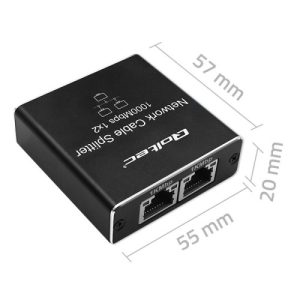 Adaptor Splitter mini SWITCH Qoltec 1x2 porturi RJ45 1000Mbps USB-C Aluminiu