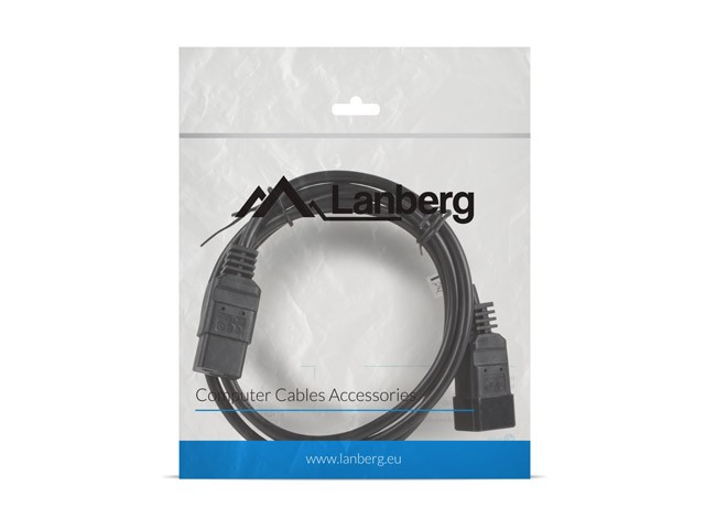 Extensie cablu alimentare PC / Monitor Lanberg IEC 320 C19 - C20 VDE 1.8M VDE negru - imagine 3